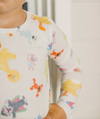 Copper Pearl - Two-Piece Long Sleeve Pajamas Set in Sesame Friends