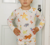 Copper Pearl - Two-Piece Long Sleeve Pajamas Set in Sesame Friends