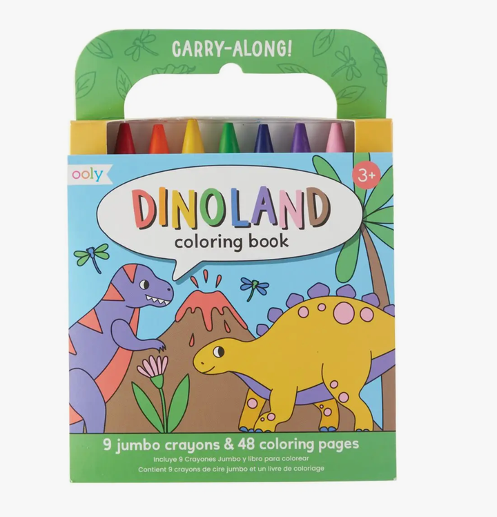 Ooly - Carry Along Crayon and Coloring Book Kit - Dinoland