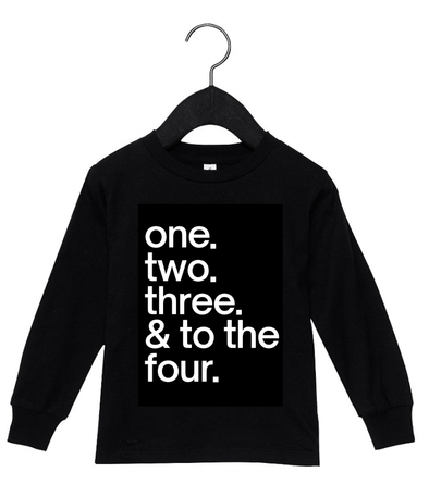 Roman & Leo - One, Two, Three and to the Four Long Sleeve Tee in Black