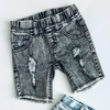 George Hats - Distressed Denim Shorts in Grey Acid Wash