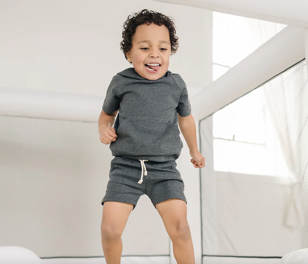 Mebie Baby - Cotton Pocket Shorts in Charcoal