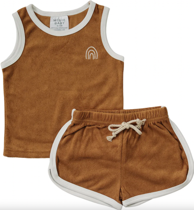 Mebie Baby - Terry Cloth Shorts Set in Copper