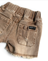 Little Bipsy - Cut-Off Denim Shorts in Camel Wash