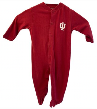 Indiana University Baby Footed Romper in Crimson