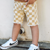 George Hats - Check Denim Shorts in Tan