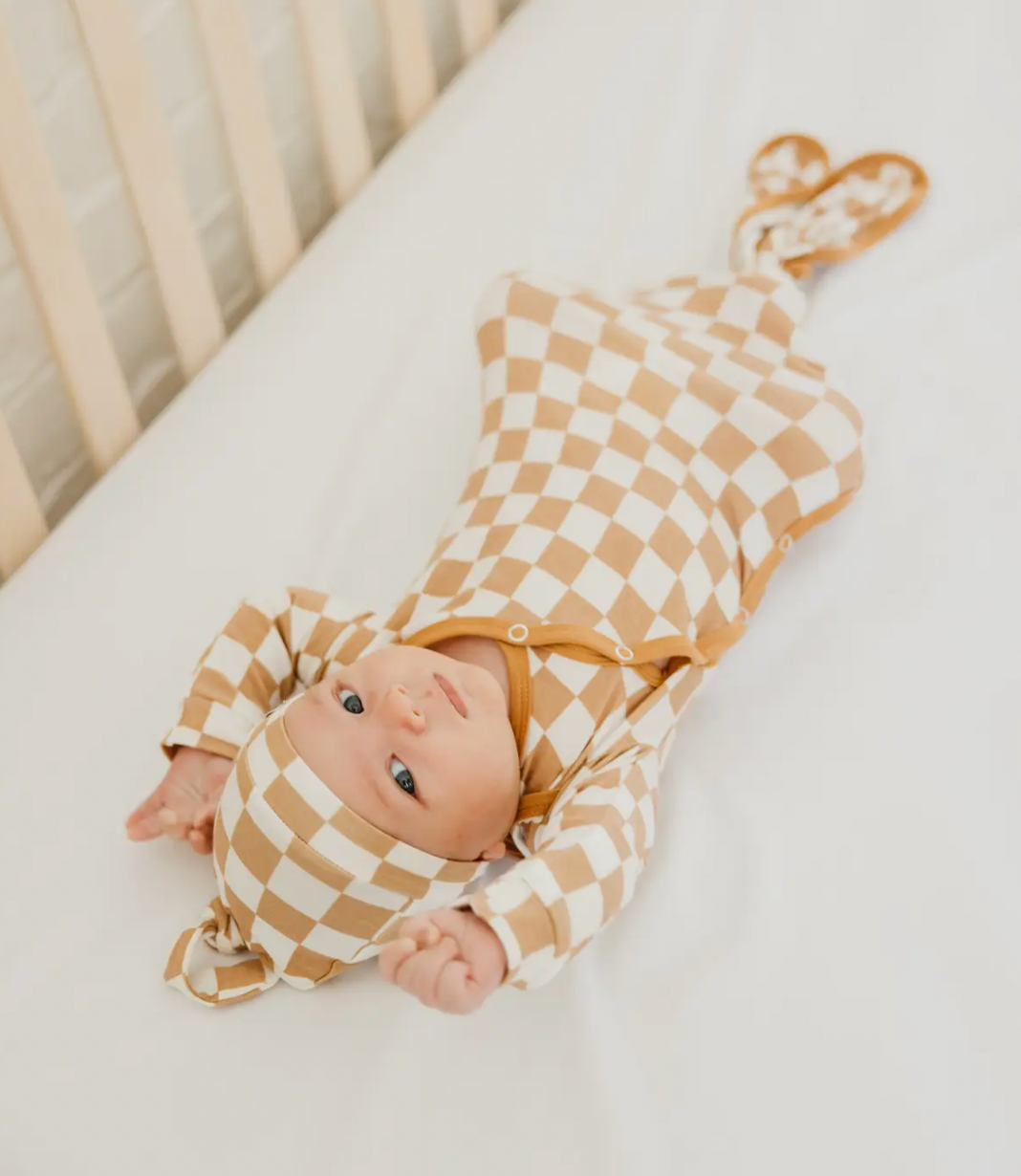Copper Pearl - Newborn Knotted Gown in Rad