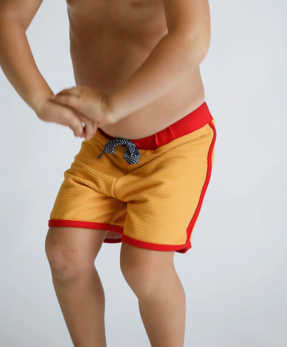 Of One Sea - Baby Ribbed Swim Shorts in Yellow