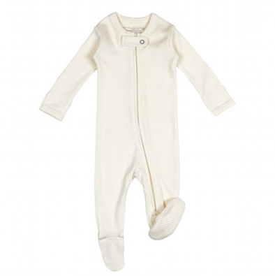 L'oved Baby - Organic Zipper Footie in Buttercream