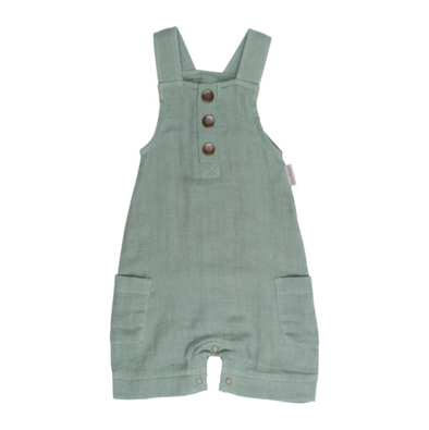L'oved Baby - Cuffed Muslin Overall in Sprig (9-12mo)
