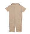 L'oved Baby - Muslin Short Sleeve Coverall in Wheat