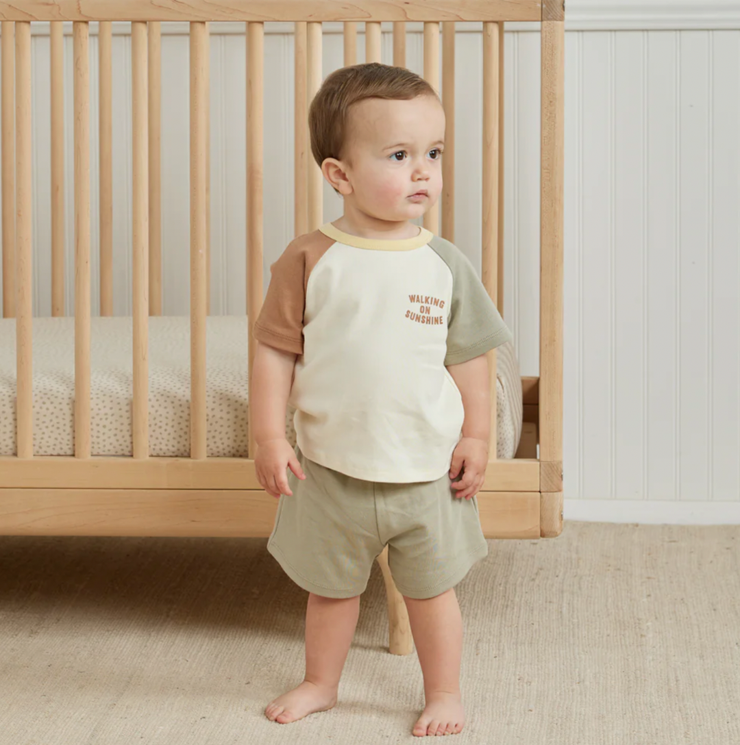 Quincy Mae - Raglan Tee in Color Block (12-18mo)