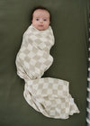 Mebie Baby - Checkered Muslin Swaddle in Taupe