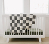 Mebie Baby - Plush Children's Blanket in Charcoal Checkers 45"x60"