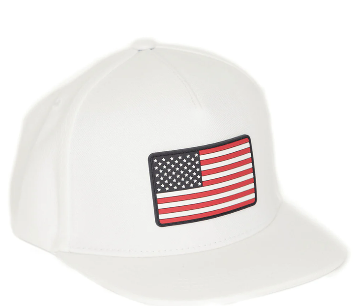 Boys american flag white hat