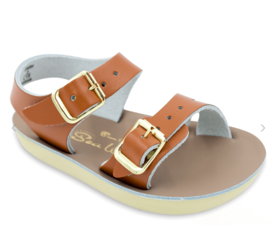 Baby Saltwater Sea Wee buckle sandals Tan