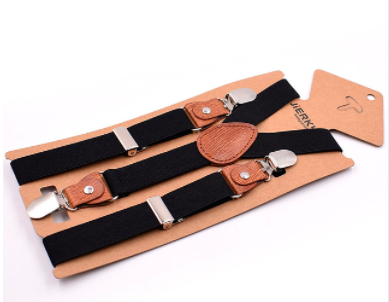 Elastic Suspenders with Faux Leather Details (more colors available)