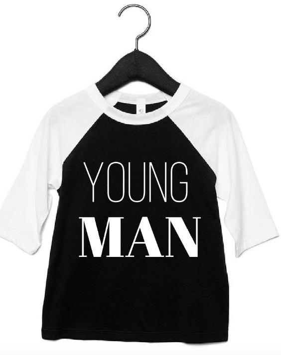 Young Man Raglan and Black and White
