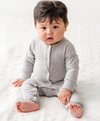 Little Bipsy - Long Sleeve Classic Snap Romper in Grey (Size 6-9mo)