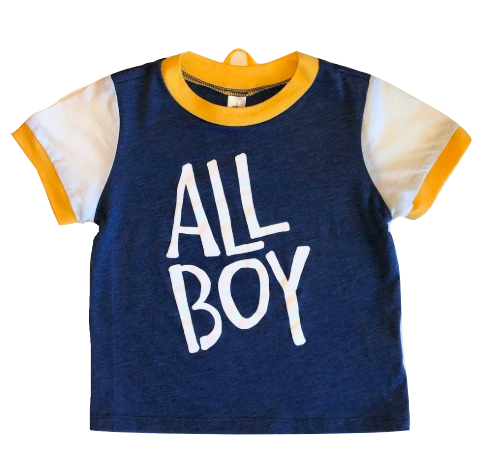 All boy ringer toddler tee