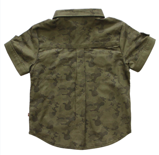 Fore! Axel & Hudson - Short Cuffed Sleeve Button Up in Camo