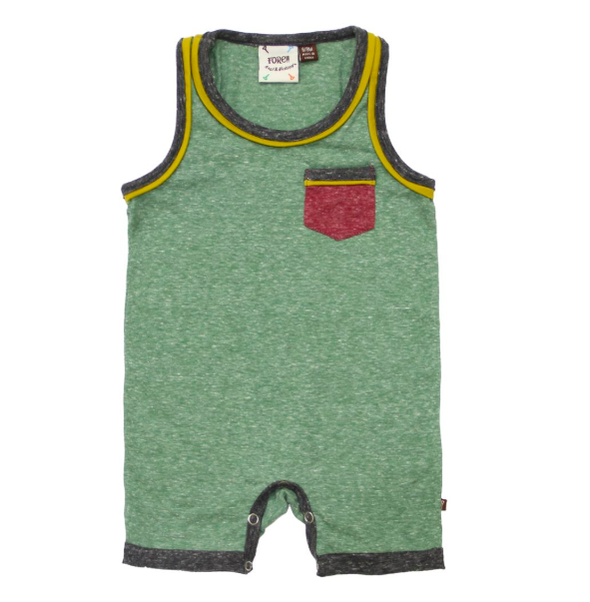 Fore! Axel & Hudson - Triblend Pocket Tank Romper in Green