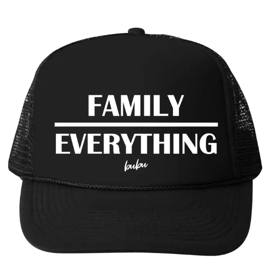 Bubu - Baby/Toddler/Kids Trucker Hats - Family Over Everything in Black