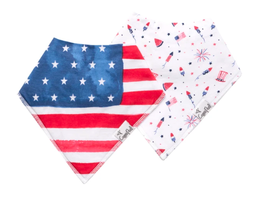 Copper Pearl patriotic bibs