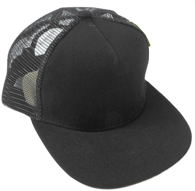 Children's Mesh Trucker Snapback Hat in Black