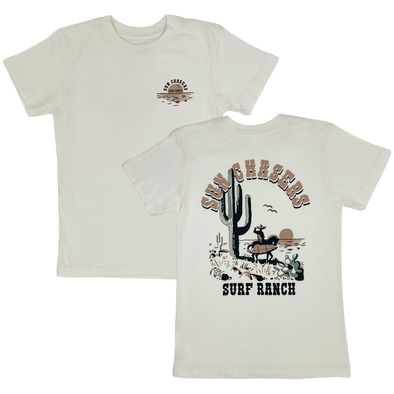 Tiny Whales - Surf Ranch Tee in Natural (front/back graphic) (3 and 8)