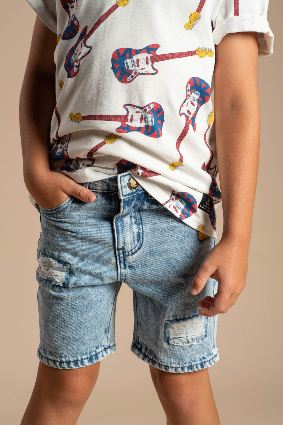 Rock Your Kid - Ripped Denim Shorts in Indigo (3)