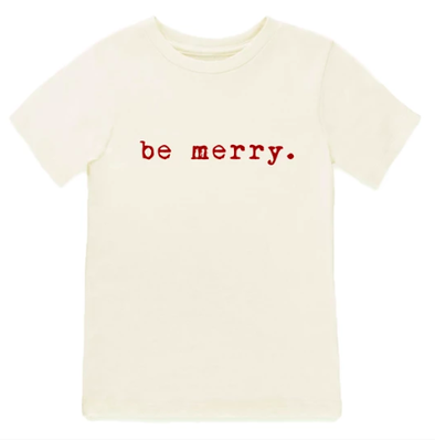 Tenth and Pine - Be Merry Short-Sleeve Organic Tee in Natural