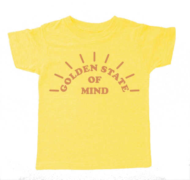 Tiny Whales Golden State of Mind kids tee yellow