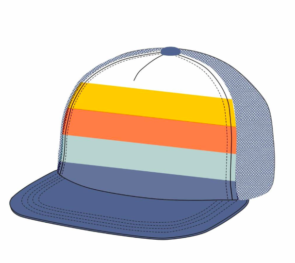 Tiny Whales - Tonal Stripes Hat in Navy
