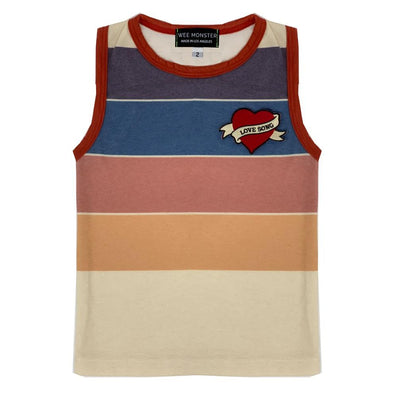 Wee Monster Love Song patch striped tank