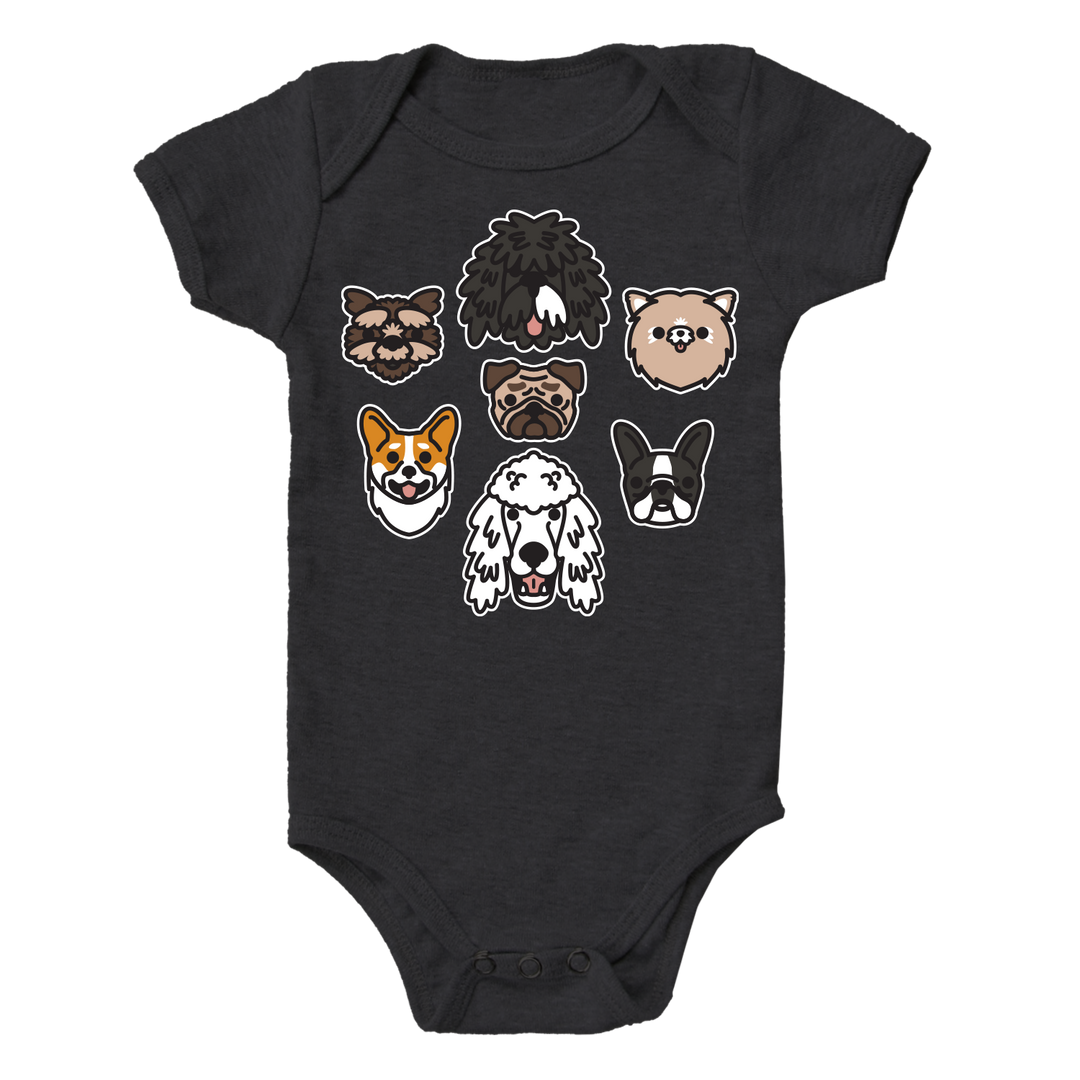 Whistle & Flute - Kawaii Dogs Onesie in Charcoal