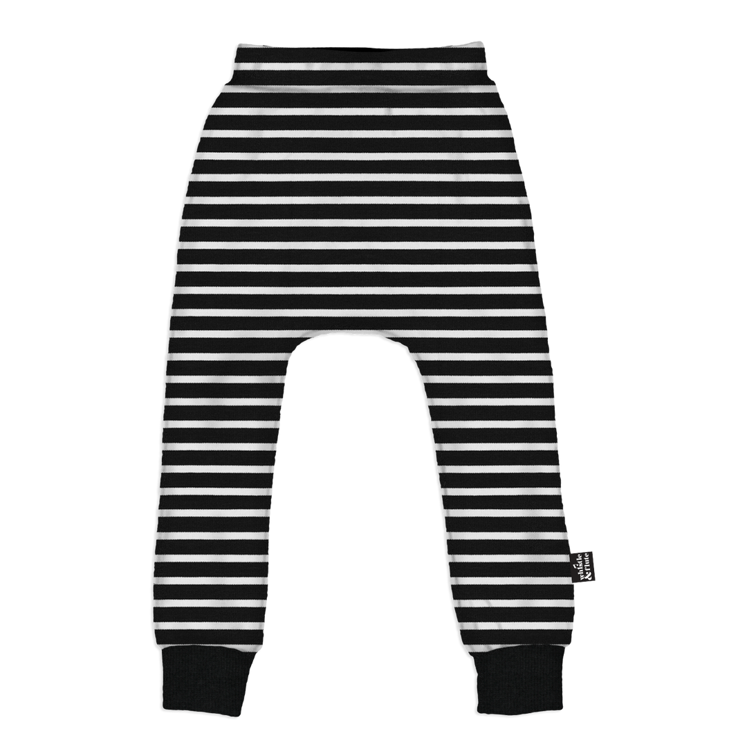 Whistle & Flute - Striped Bamboo Joggers in Black/White