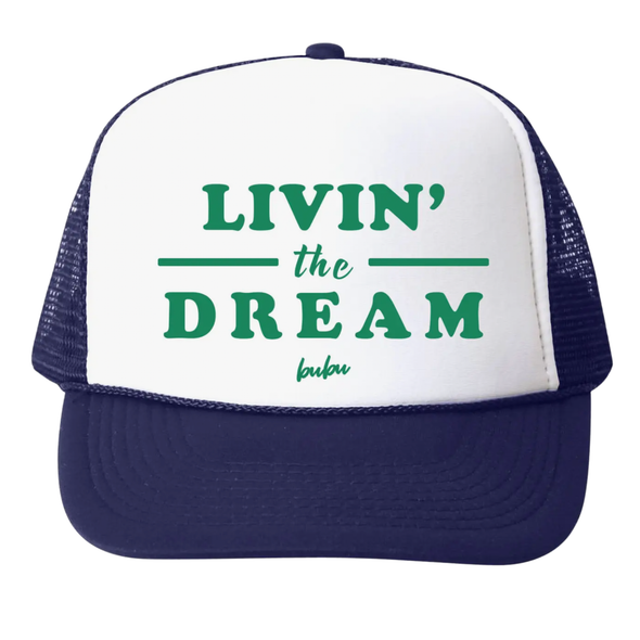 Bubu - Baby/Toddler/Kids Trucker Hats - Livin' The Dream in Navy/White