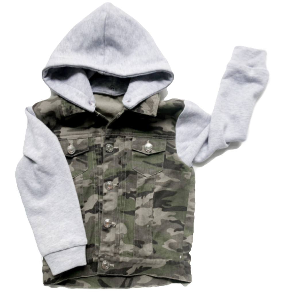 Little and Loved camo jacket with hood
