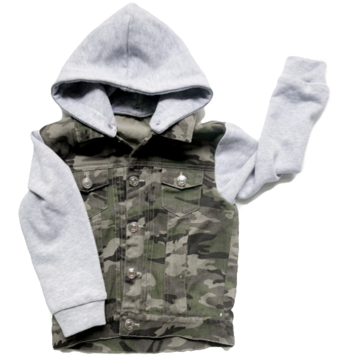 Little and Loved camo jacket with hood