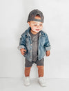 Little Bipsy - Shorty Romper in Charcoal (6-9mo and 9-12mo)