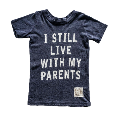 Kids I still live with my parents tee in navy