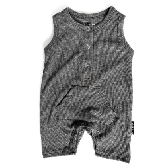 Little Bipsy ribbed romper grey