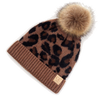 toddler leopard faux fur pom beanie