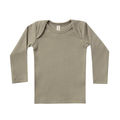 Quincy Mae ribbed lap tee in olive