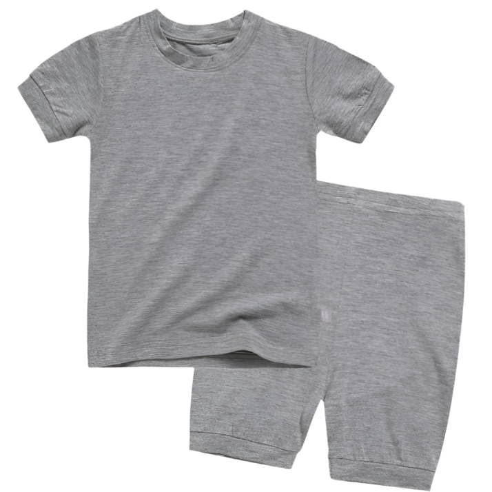 toddler short sleeve pjs grey